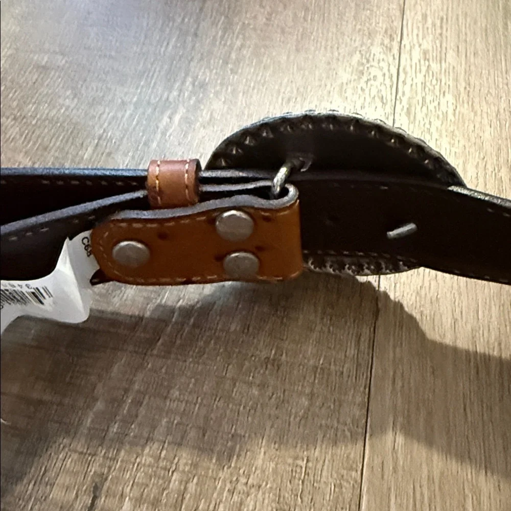 WRANGLER Western Brown Leather Boys Belt & Buckle